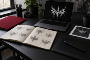 how to design a metal band logo