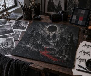 how metal album covers are designed