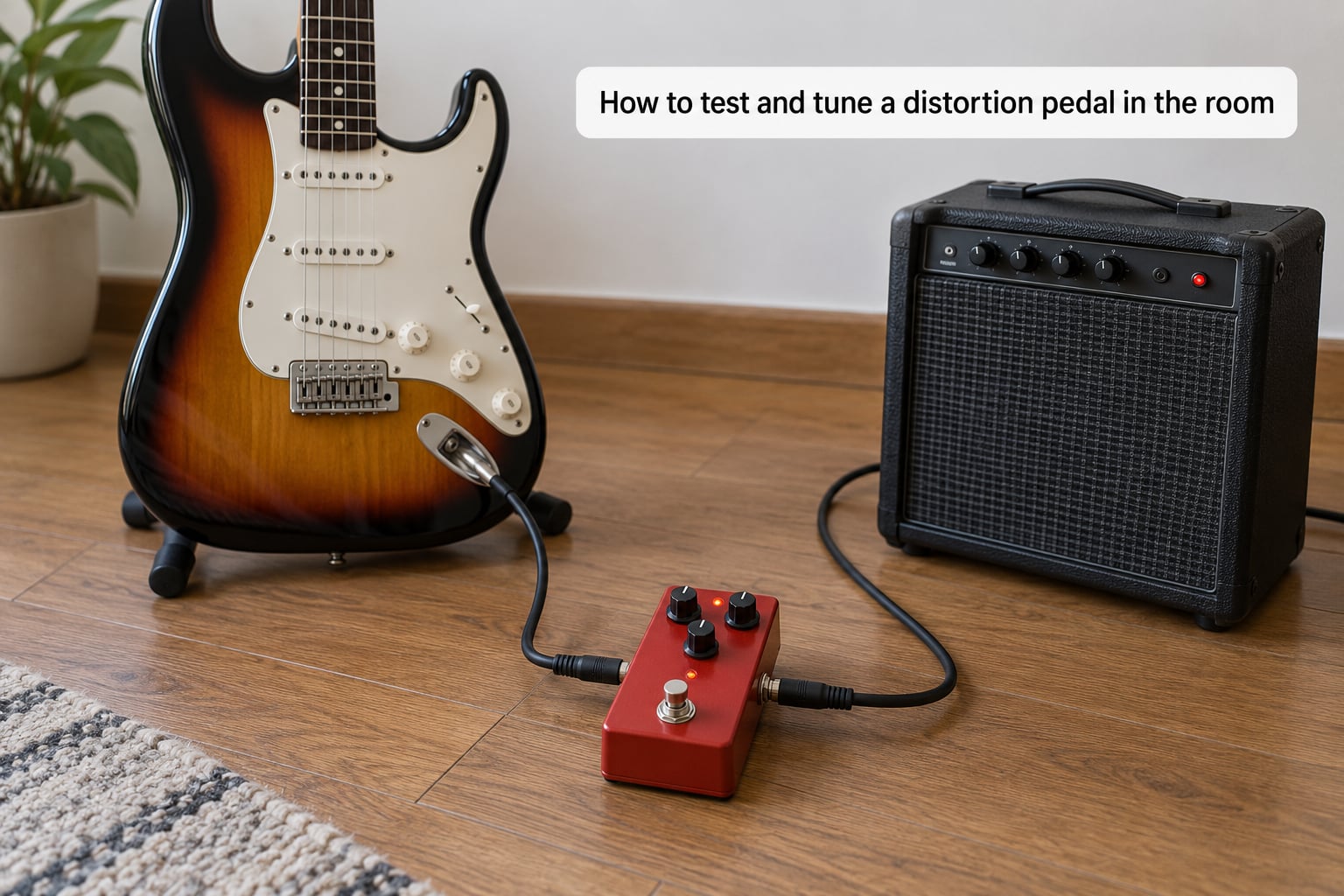 How to test and tune a distortion pedal in the room