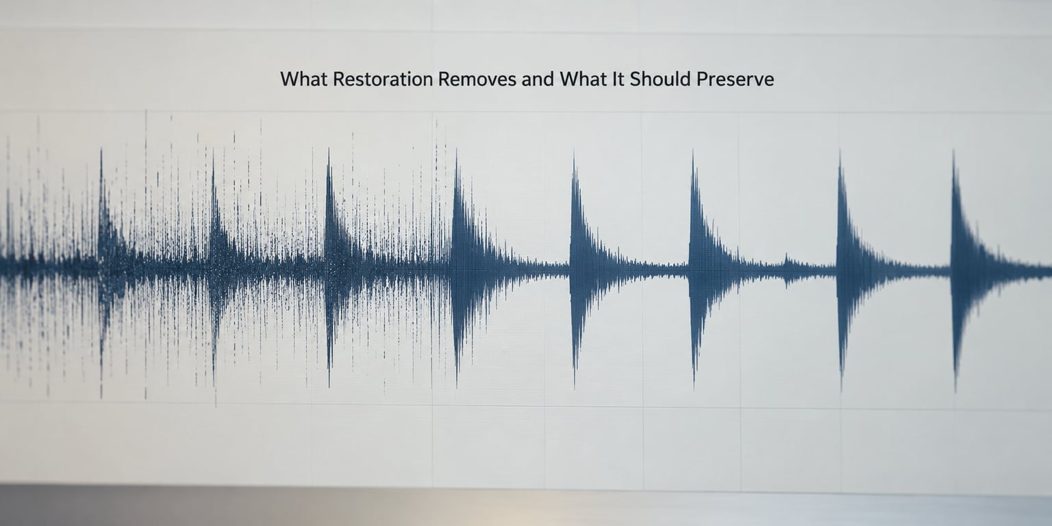 What Restoration Removes and What It Should Preserve