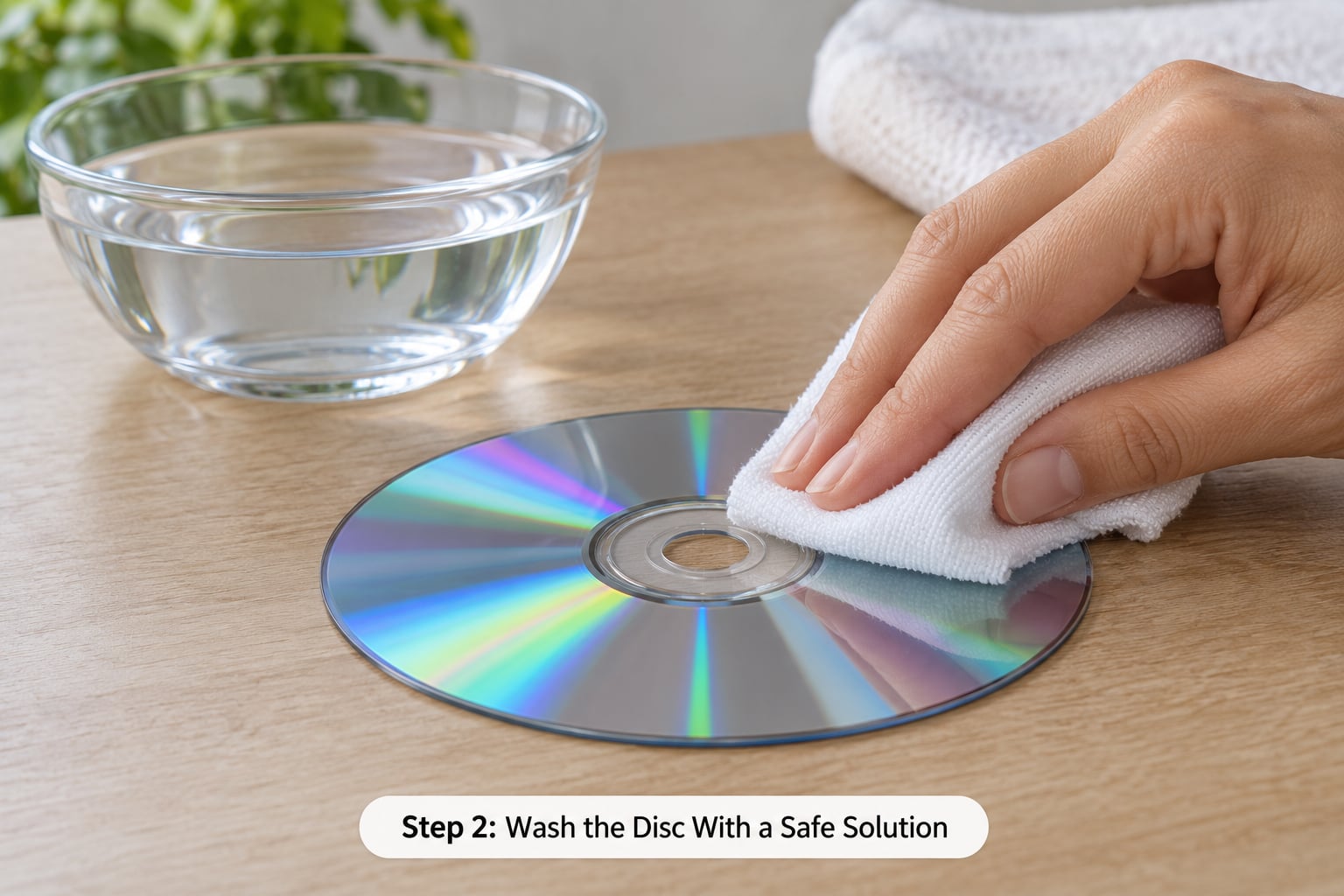 Step 2: Wash the Disc With a Safe Solution