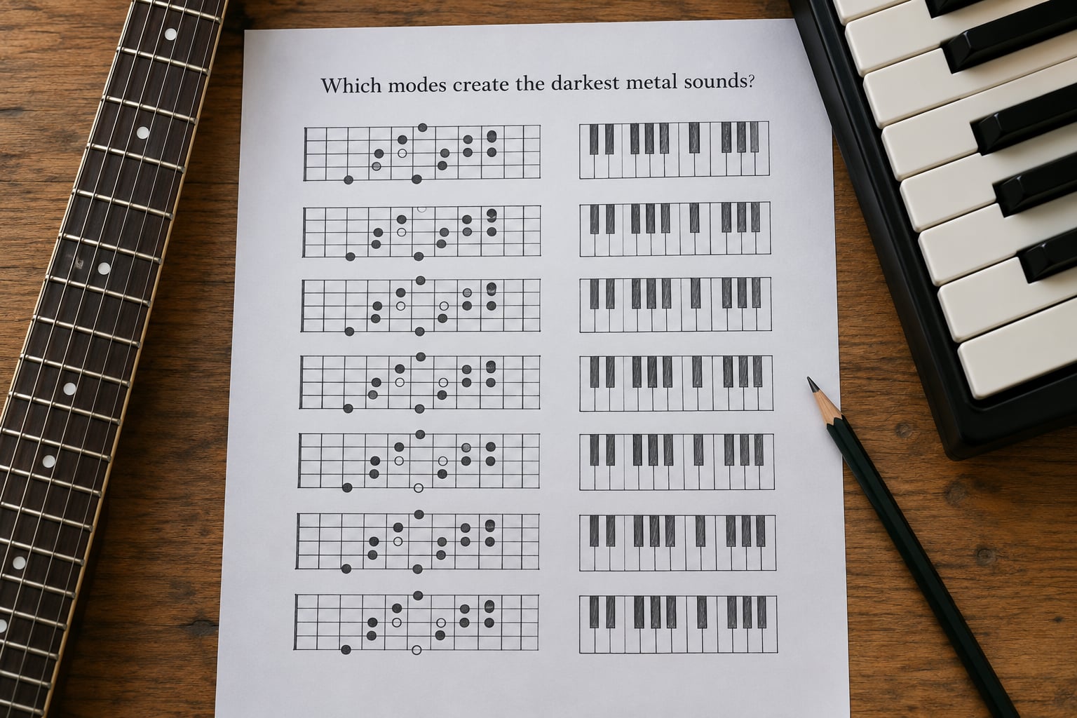 Which modes create the darkest metal sounds?
